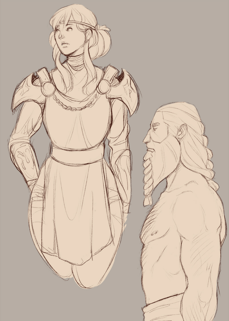 Purity and Frank warrior sketches