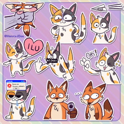 [YCH] Toony Telegram Animal Stickers 4