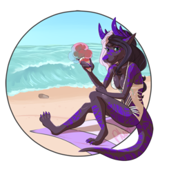 YCH: Dragoness by the beach