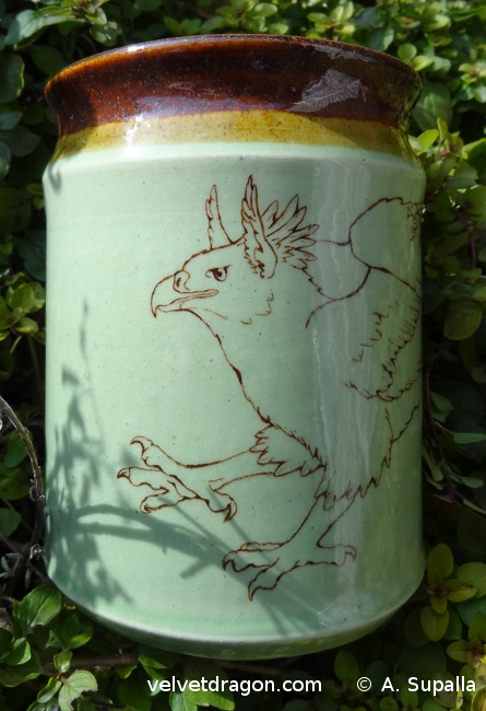 Leaping Gryphon Vase