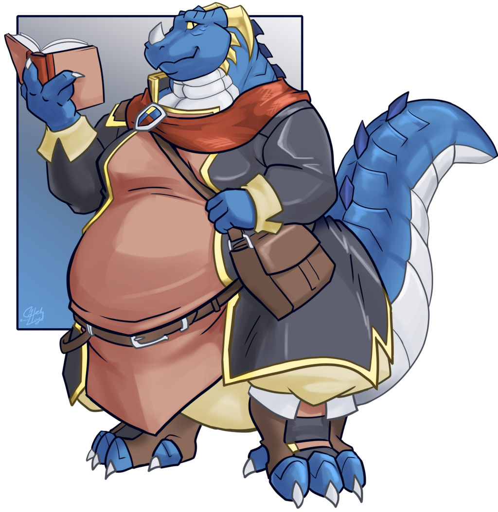Big Blue with book