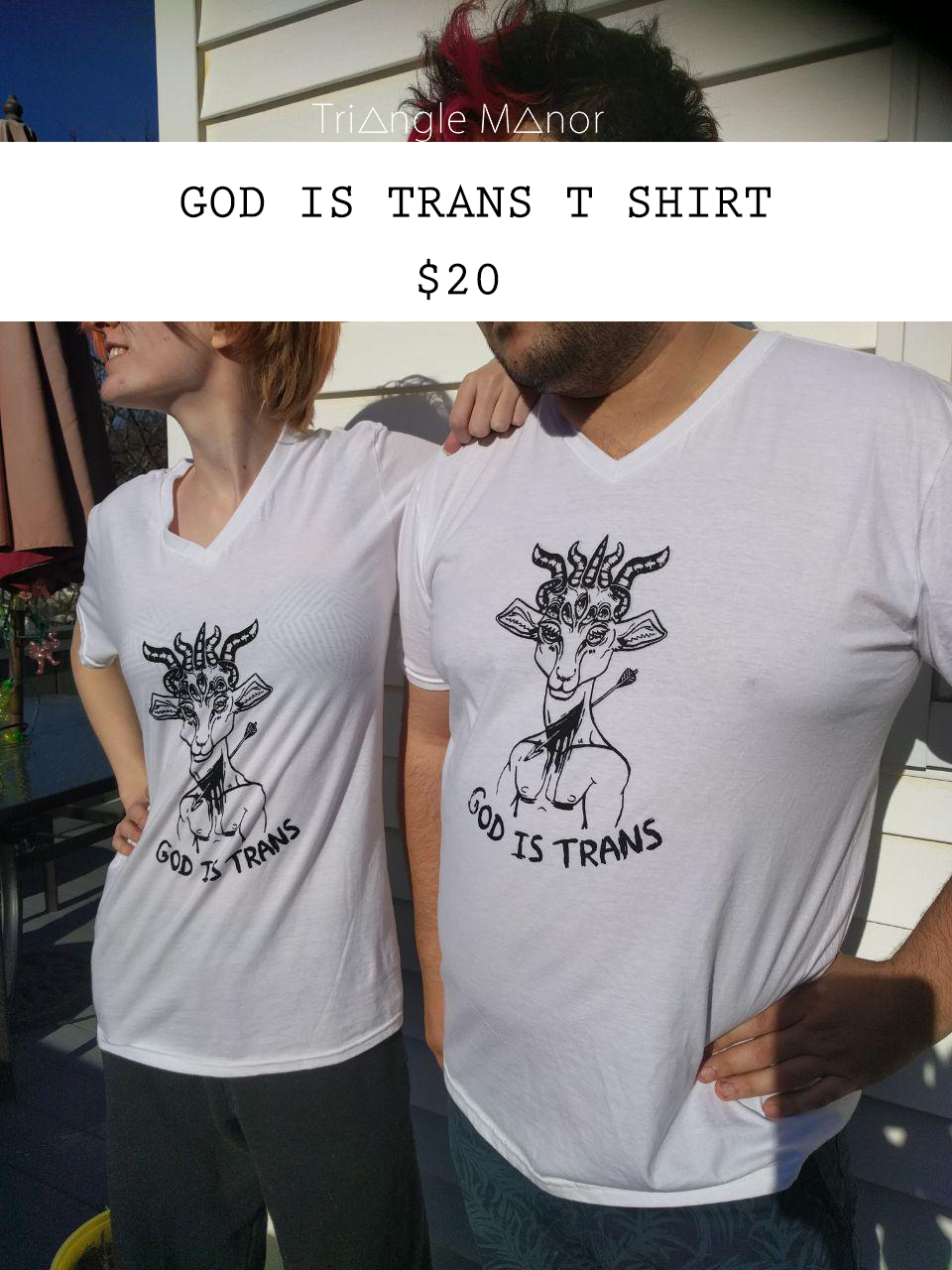 GOD IS TRANS Screenprinted Shirt