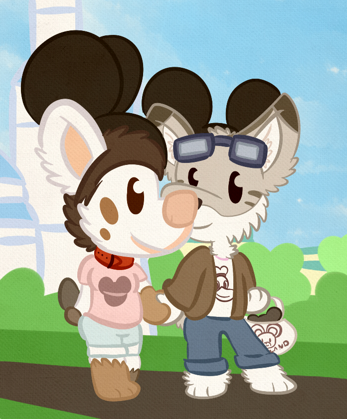 (Commission) A Guggles and a Murphy are at DisneyWorld!