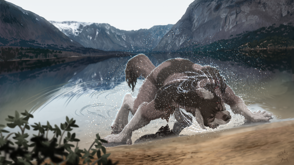 Wet Werewolf by Garoline