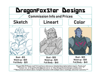 Commission Price and Example Guide (updated August 2018)
