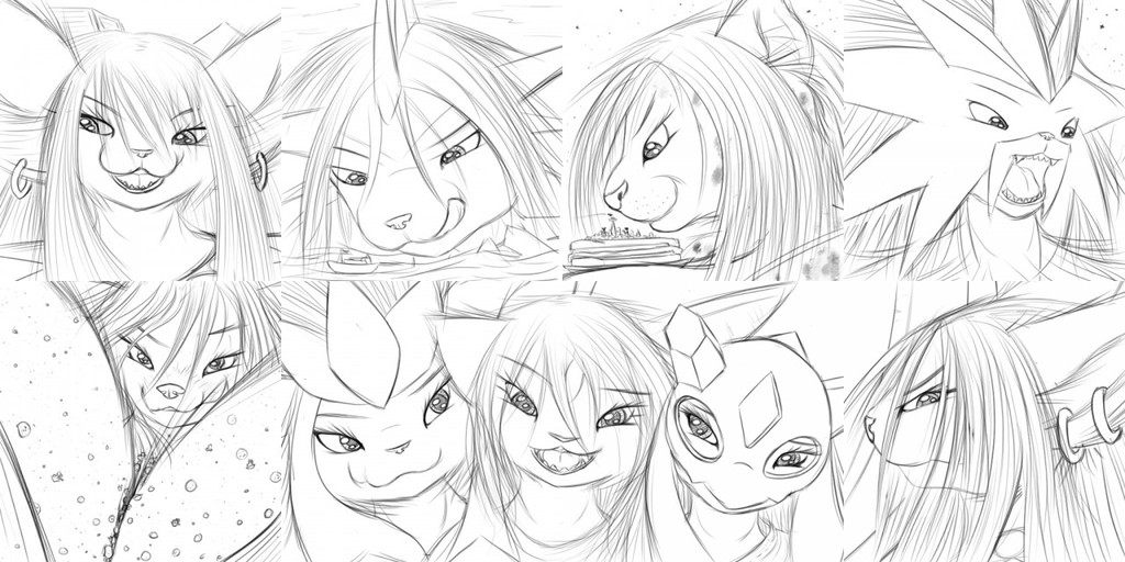 Expression Sketches 81-88