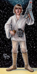 Luke Skywalker with T-16 Skyhopper Model