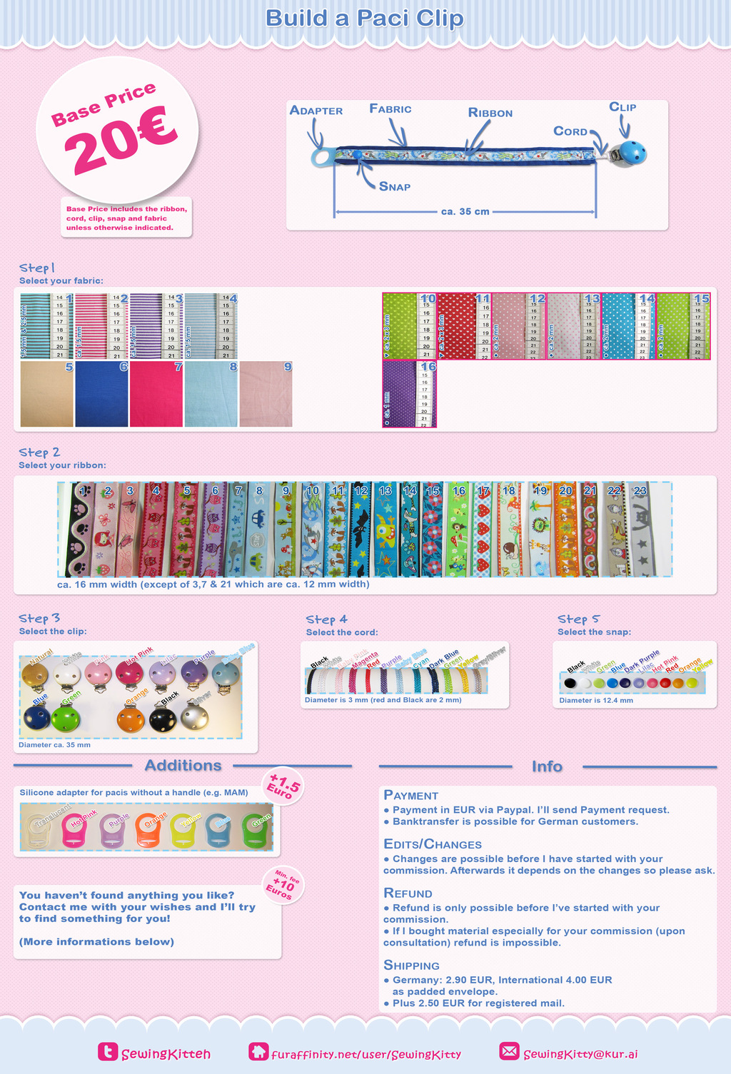 Build your own Paci ribbon (Price Guide )