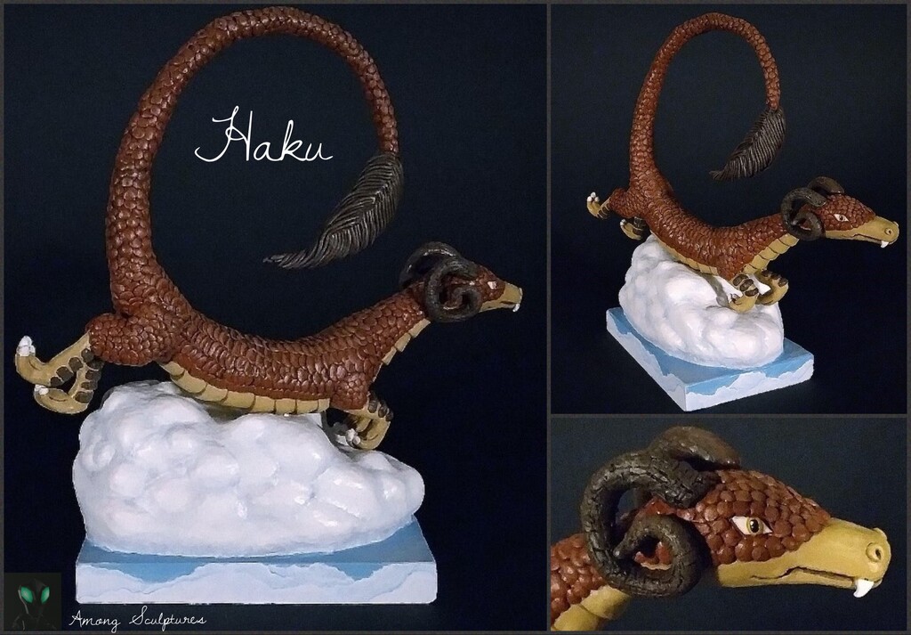 Haku sculpture repaired and repainted (for sale)