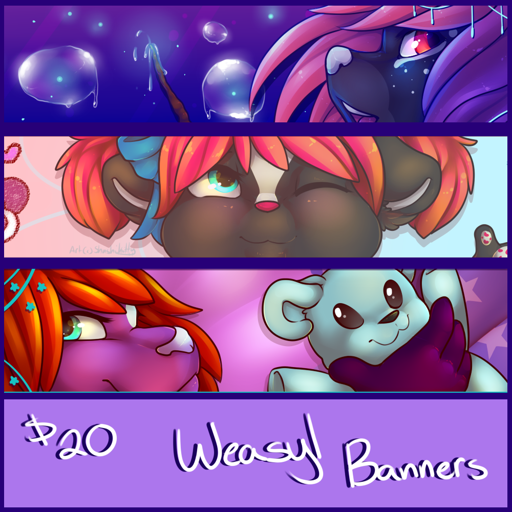 Most recent image: $20 weasyl banners!