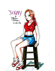 Jenny Sitting on a Stool