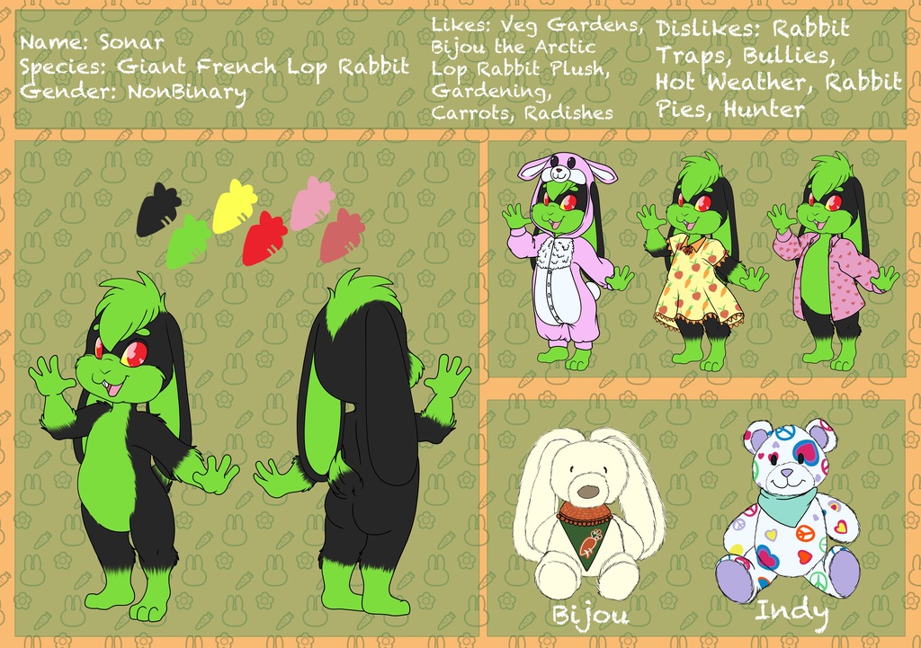 Sonar Rabbit Form Reference Sheet - By MochaBeans