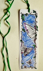 Ink Butterflies--Illustrated Bookmark (for sale)