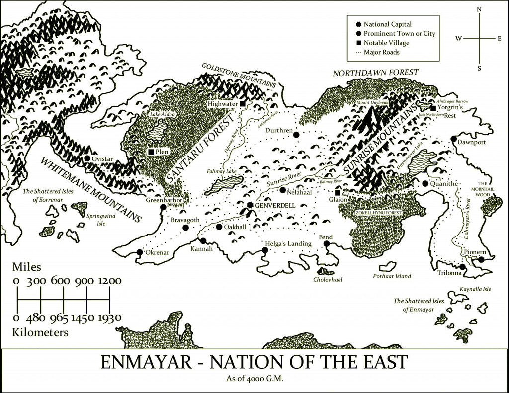 Map of Enmayar - Nation of the East