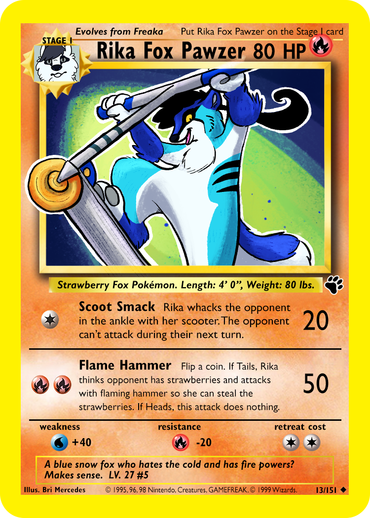 Pokemon Card Badge: Rika Fox Pawzer