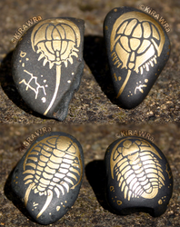 Painted Fossil Rock Magnets - Them Armor Bois