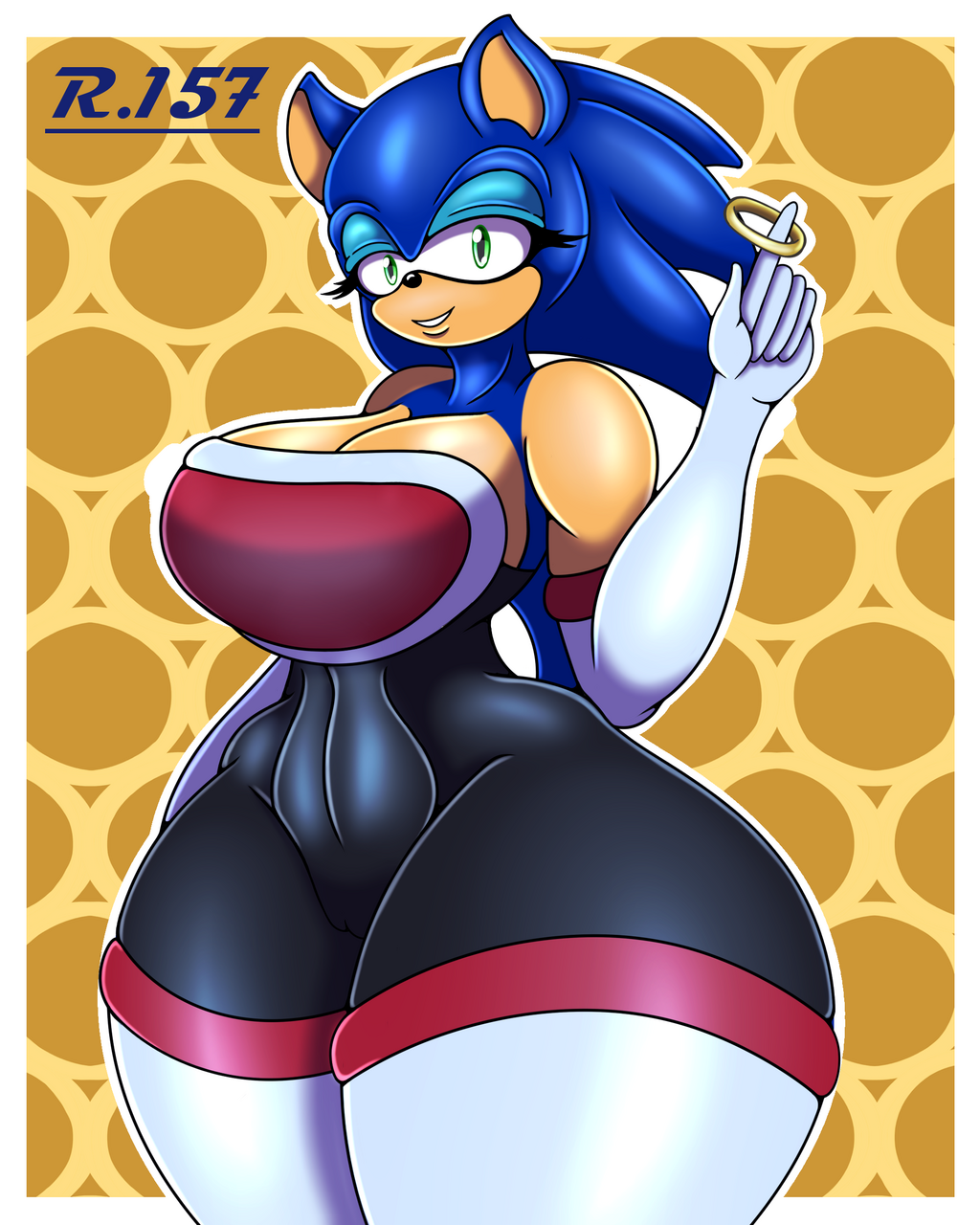 Sonic In Rouge's Outfit