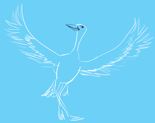  Crane with his wings outstretched