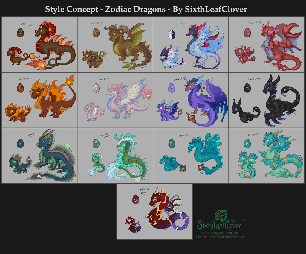 Zodiac Dragons All Concepts