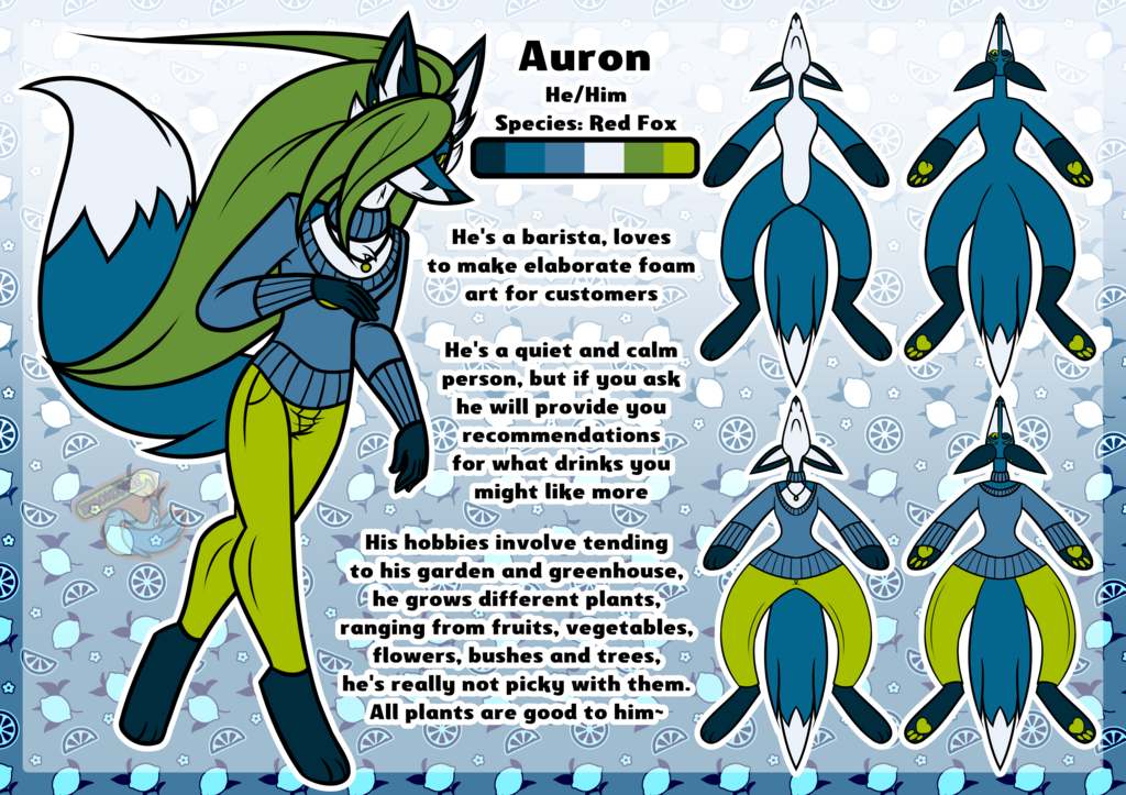 Auron The Red Fox - Reference sheet