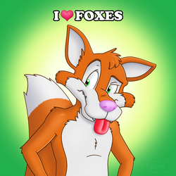 I Heart Foxes Button