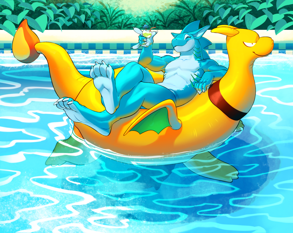 Summer Pooltime - by Pawsmasher
