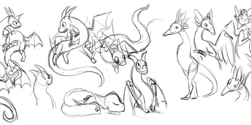 Pile of Dragon Sketches