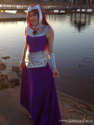 Starfire Formal Gown Cosplay by the Water