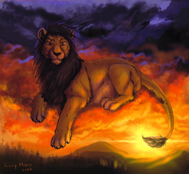 The sunset lion