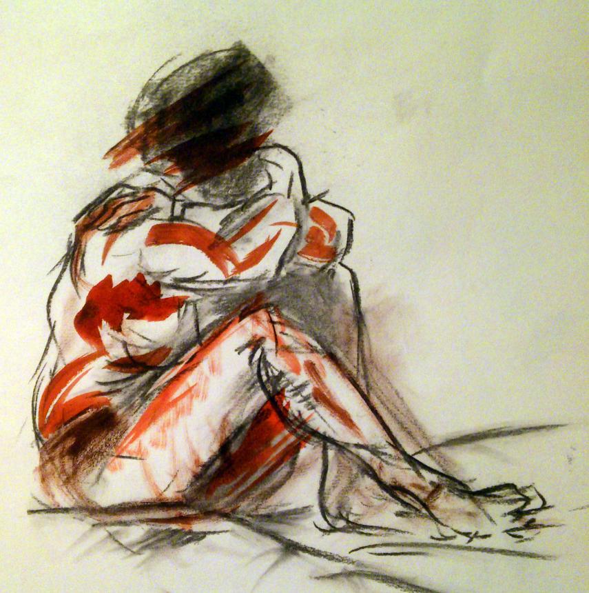 Life Drawing- Hunched figure.