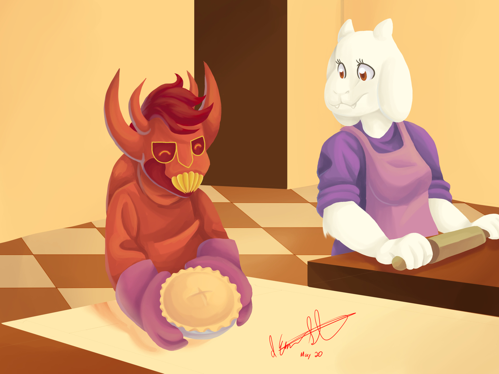 Undertale Art Trade: Cooking with Goat Mom