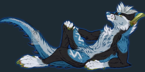 Colored Sketch Comish - Reclined Dinodog