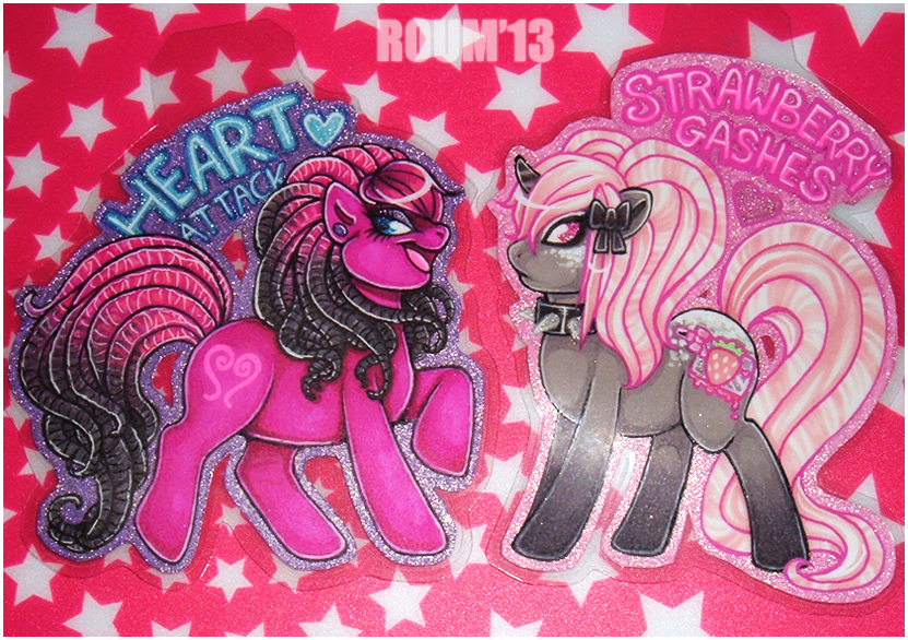 Heart Attack & Strawberry Gashes - Pony Badges
