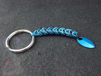 Teal and Black Keychain