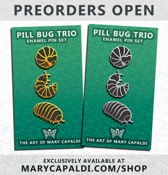 Pill Bug Trio Enamel Pin Set