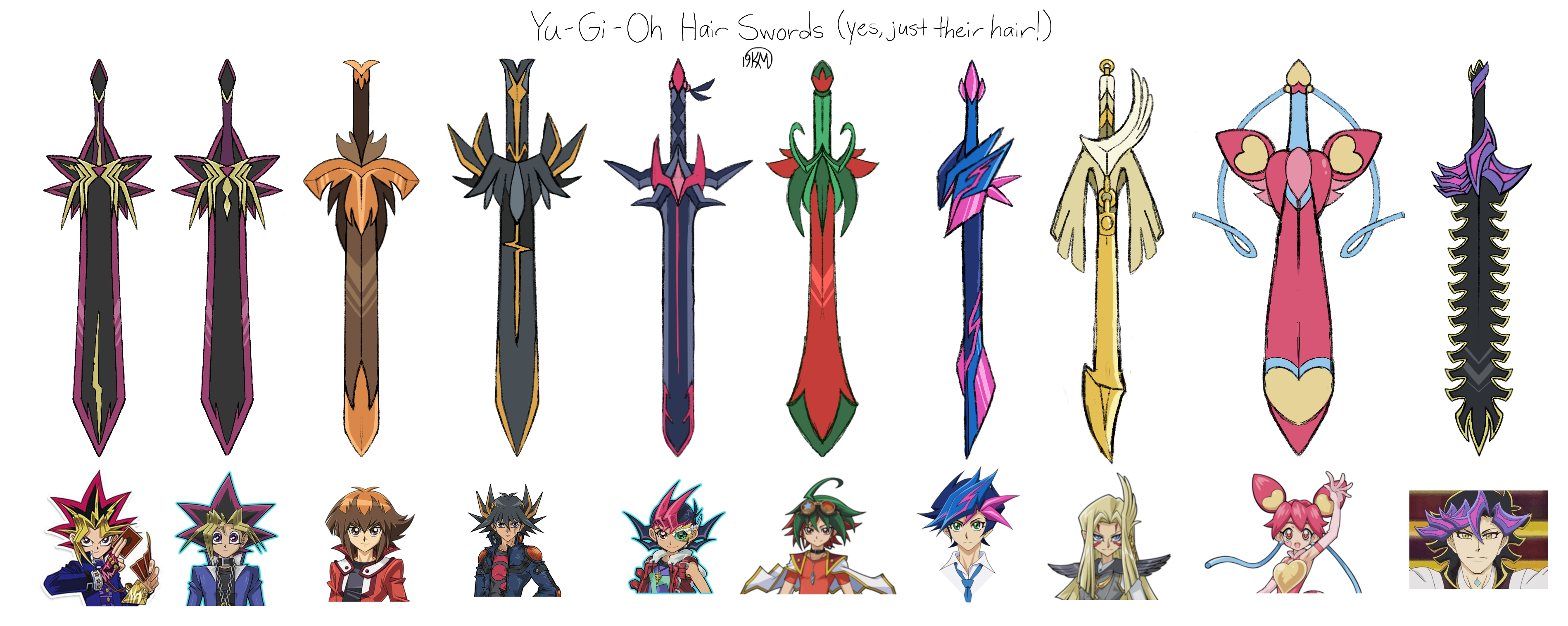 Yu-Gi-Oh Hair Swords. 