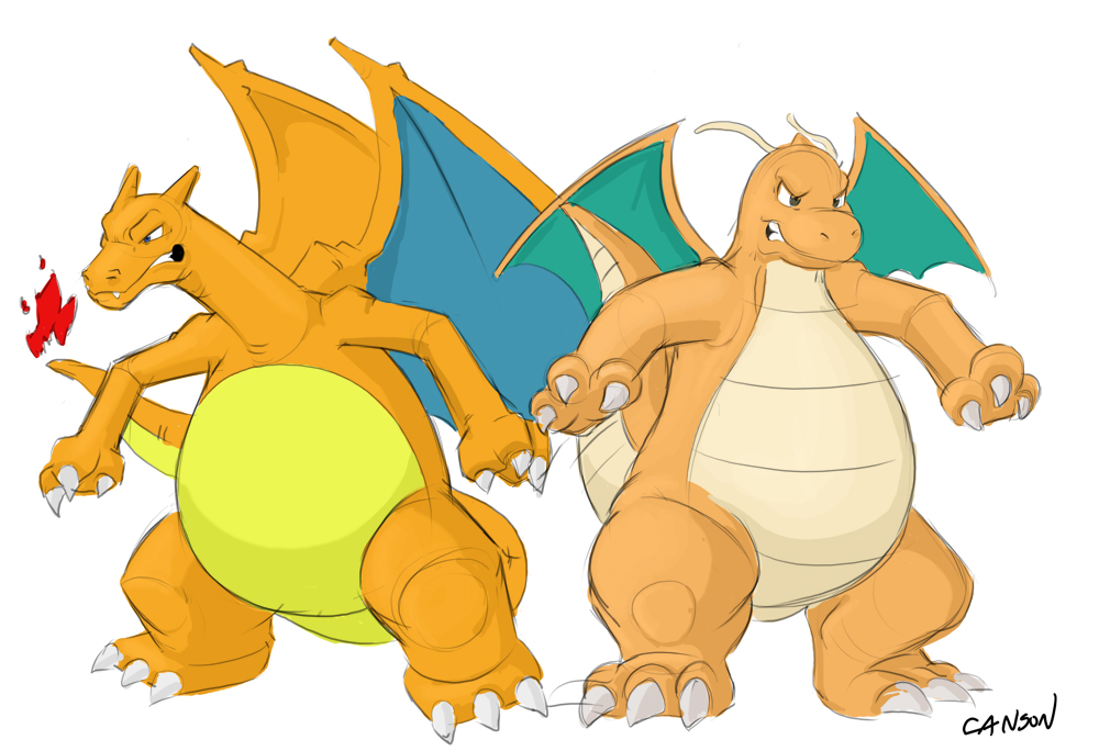 charizard and dragonite. charizard and dragonite by. canson. 