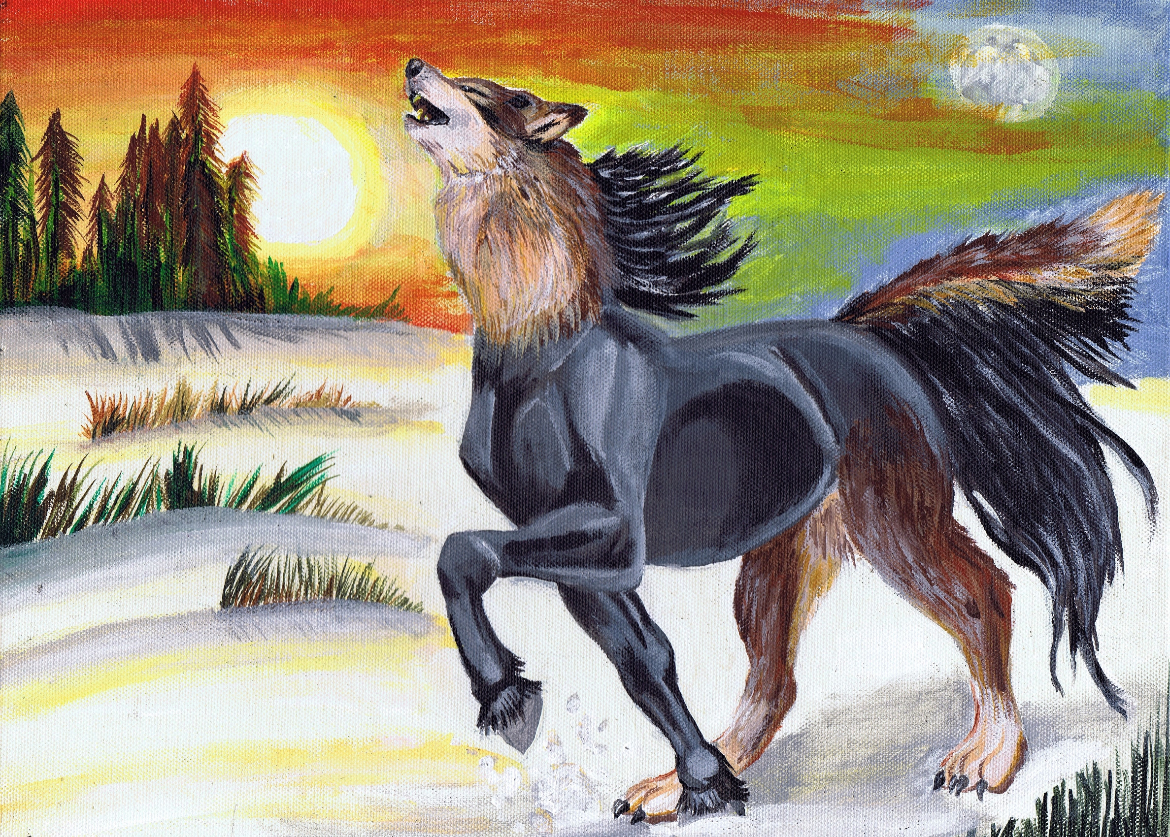 The Wolf and Horse as One — Weasyl