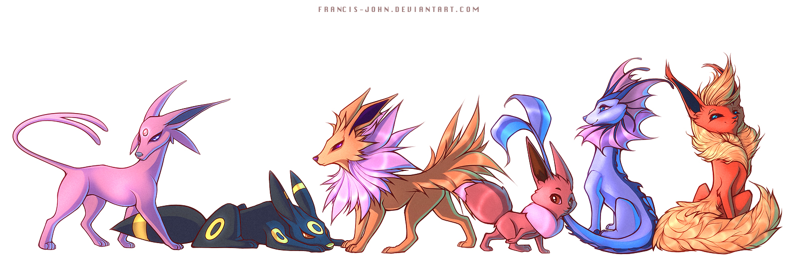 Eevee with Gen 1 and 2 Evolutions by. 
