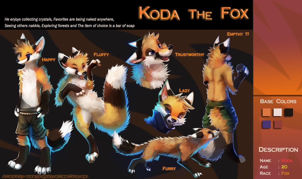 Koda The Fox Ref Sheet. 