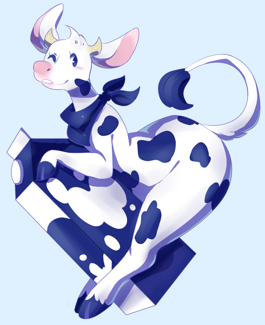Moo by. 