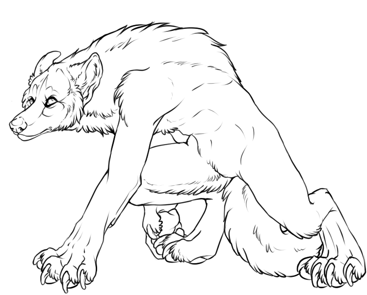 Werewolf Line Art-Free. 