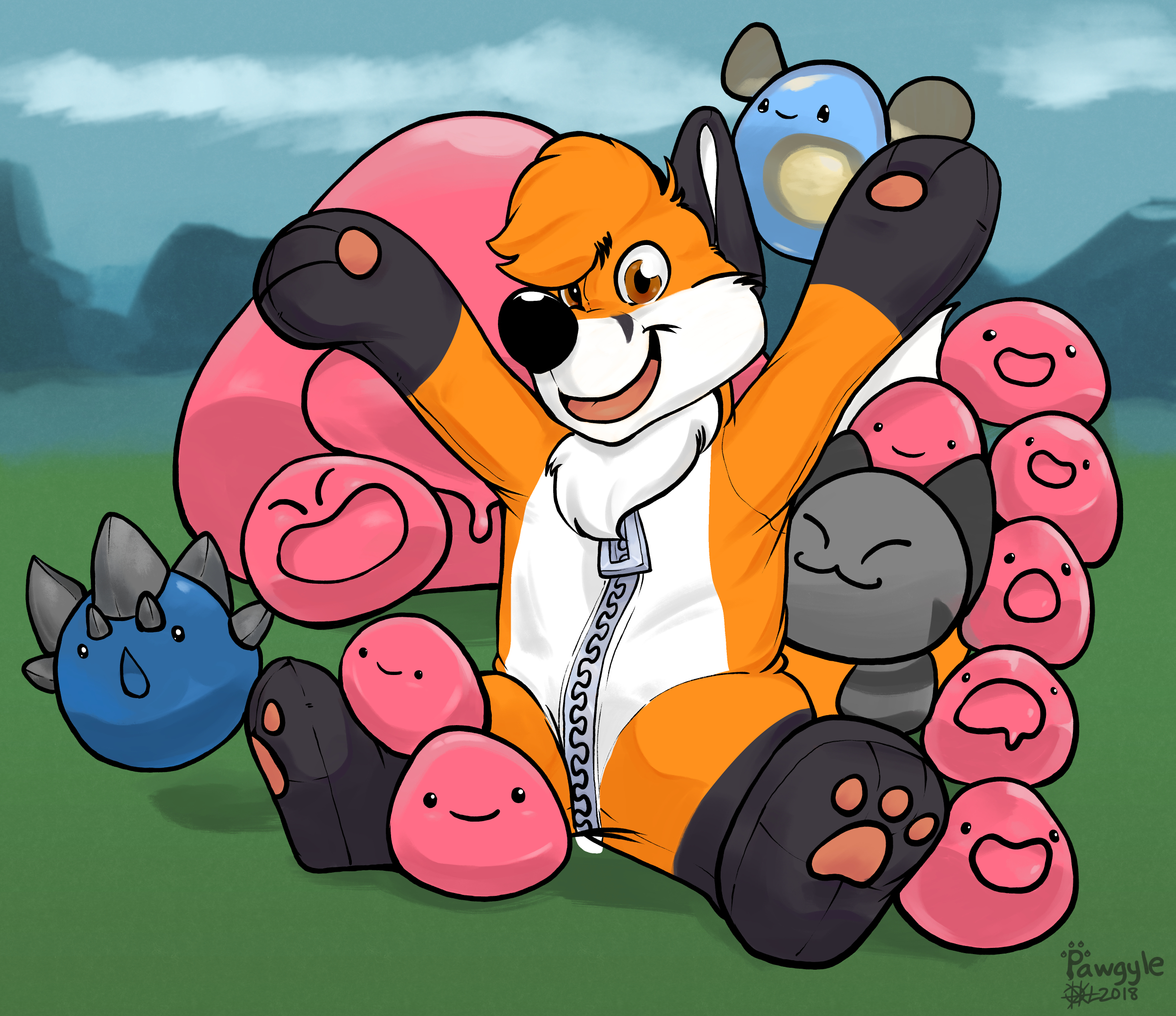 Slime rancher galore, featuring Aurapuffs. pawgyle. 