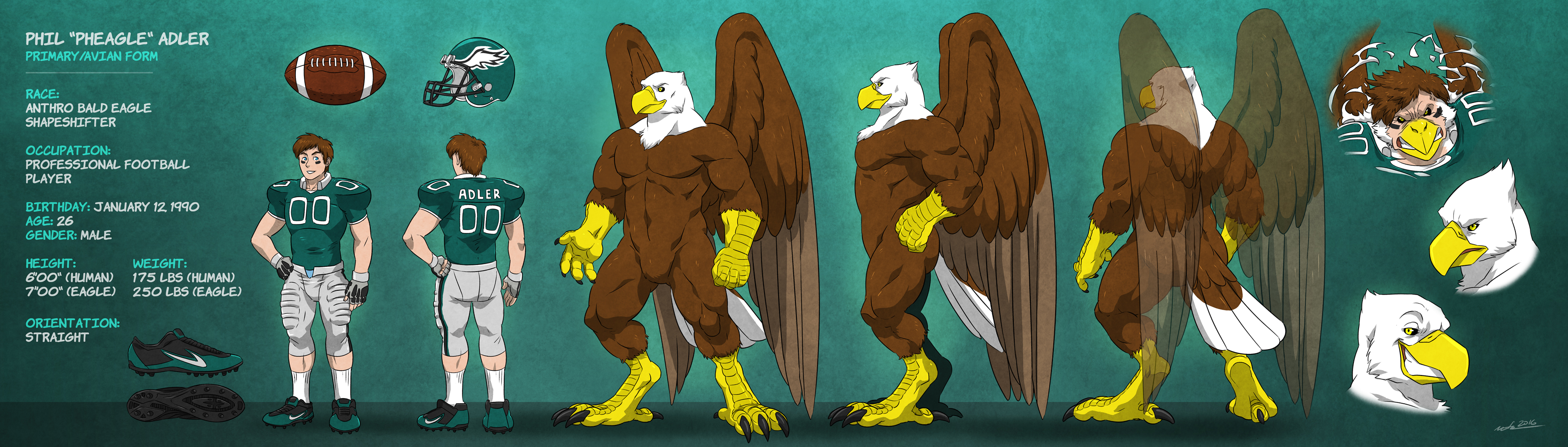 Phil "Pheagle" Adler - Eagle Form: Naked Sheet. 