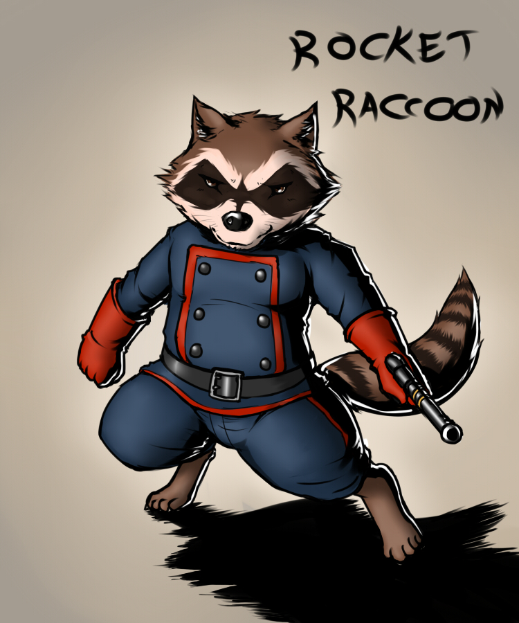 Rocket Raccoon(colored). 