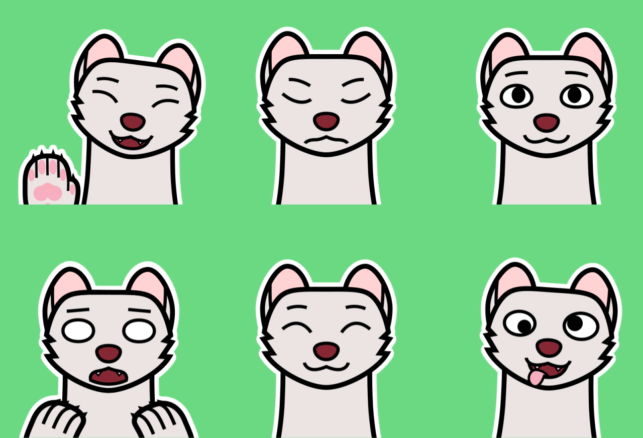 Animated weasel Telegram sticker pack — Weasyl