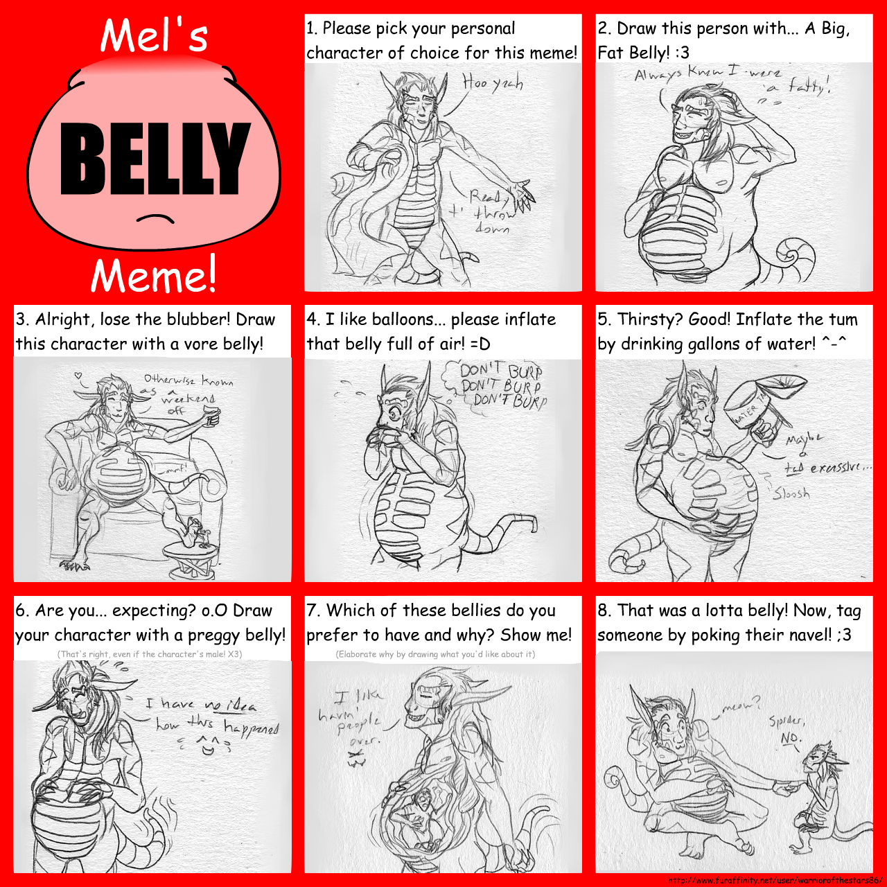 Belly Meme--Spooder Bellies of Many Varieties. 